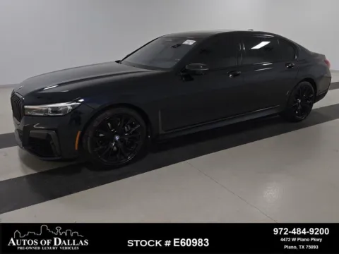 Black 2021 BMW 7 Series 740i M SPORT,NAV,CAM,PANO,CLMT STS,HEADS UP,20" WL for sale in Plano, TX