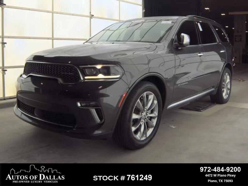Gray 2021 Dodge Durango Citadel NAV,CAM,SUNROOF,CLMT STS,BLIND SPOT,3RD RO for sale in Plano, TX