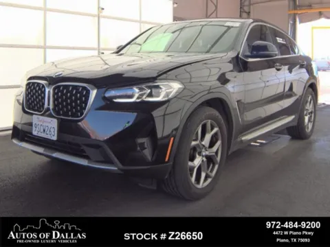Black 2025 BMW X4 xDrive30i X LINE,NAV,CAM,PANO,HTD STS,BLIND SPOT for sale in Plano, TX