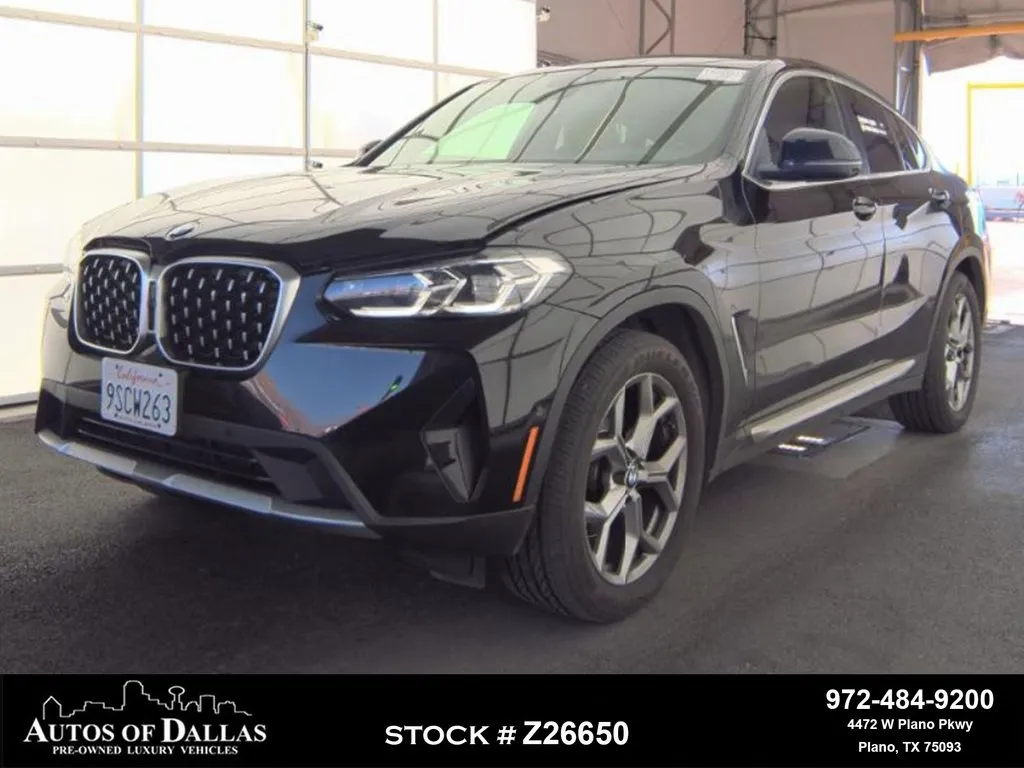 Black 2025 BMW X4 xDrive30i X LINE,NAV,CAM,PANO,HTD STS,BLIND SPOT for sale in Plano, TX