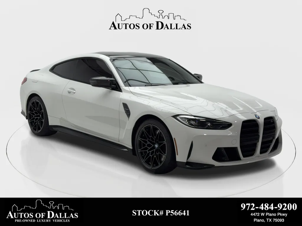 White 2024 BMW M4 Competition M CARBON EXTERIOR,NAV,CAM,BLIND SPOT for sale in Plano, TX