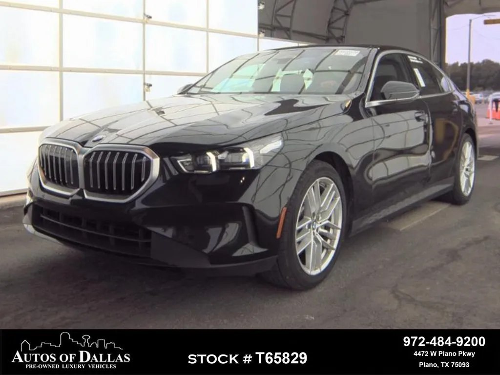 Black 2025 BMW 5 Series 530i SPORT LINE,NAV,CAM,SUNROOF,HTD STS,BLIND SPOT for sale in Plano, TX