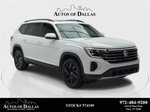 White 2024 Volkswagen Atlas 2.0T SE w/Technology CAM,PANO,HTD STS,BLIND SPOT,3 for sale in Plano, TX