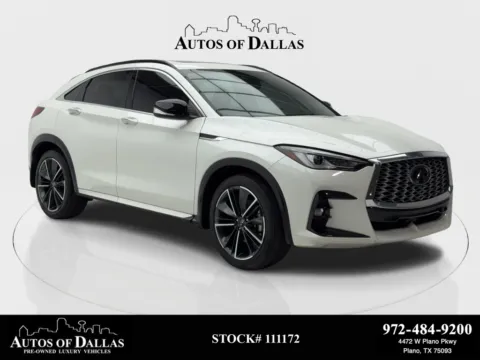 White 2023 INFINITI QX55 LUXE CAM,SUNROOF,HTD STS,BLIND SPOT,20" WLS for sale in Plano, TX