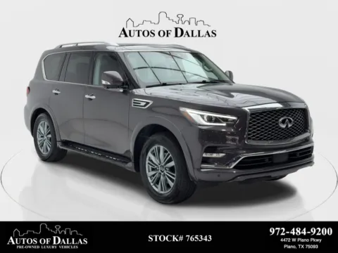 Gray 2024 INFINITI QX80 LUXE NAV,CAM,SUNROOF,HTD STS,BLIND SPOT,3RD ROW for sale in Plano, TX