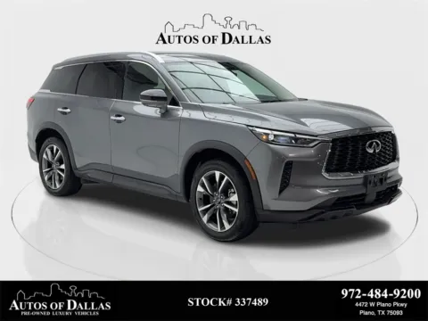 Gray 2024 INFINITI QX60 LUXE NAV,CAM,SUNROOF,CLMT STS,BLIND SPOT,3RD ROW for sale in Plano, TX