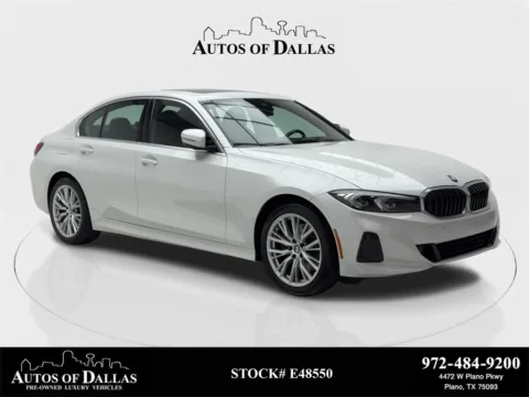 White 2024 BMW 3 Series 330i SPORT LINE,NAV,CAM,SUNROOF,HTD STS,BLIND SPOT for sale in Plano, TX