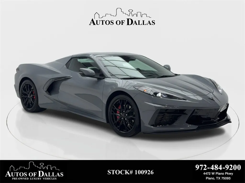 Gray 2025 Chevrolet Corvette Stingray NAV,CAM,CLMT STS,BLIND SPOT,HEADS UP for sale in Plano, TX
