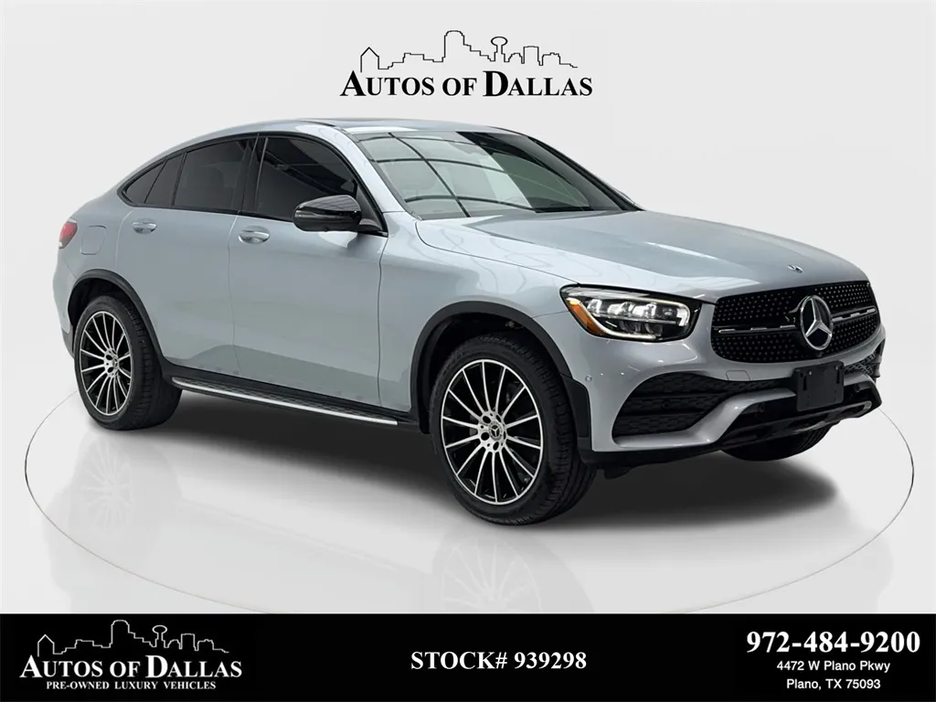 Black 2021 Mercedes-Benz GLC 300 Coupe NAV,CAM,PANO,BLIND SPOT,20" WLS for sale in Plano, TX