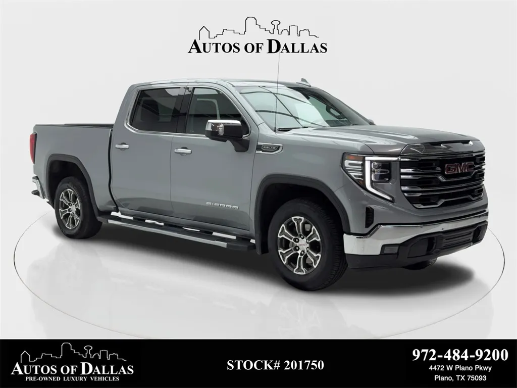 Gray 2024 GMC Sierra 1500 SLT CAM,HTD STS,BLIND SPOT,LANE ASST,18" WLS for sale in Plano, TX