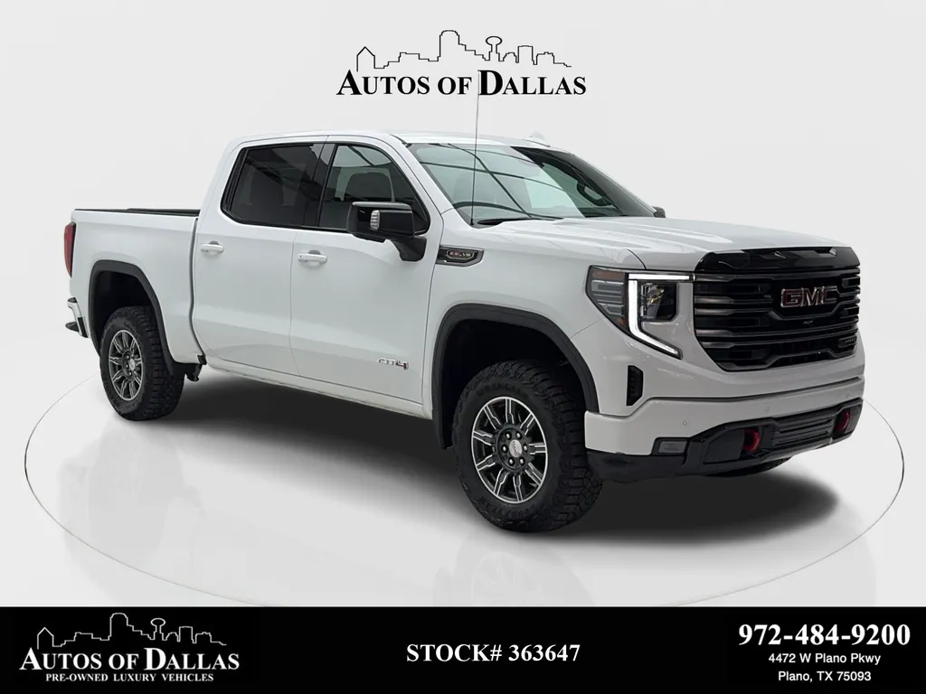 White 2025 GMC Sierra 1500 AT4 NAV,CAM,CLMT STS,BLIND SPOT,20" WLS for sale in Plano, TX