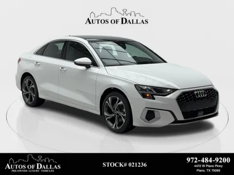 White 2022 Audi A3 40 Premium CAM,PANO,HTD STS,BLIND SPOT,18" WLS for sale in Plano, TX
