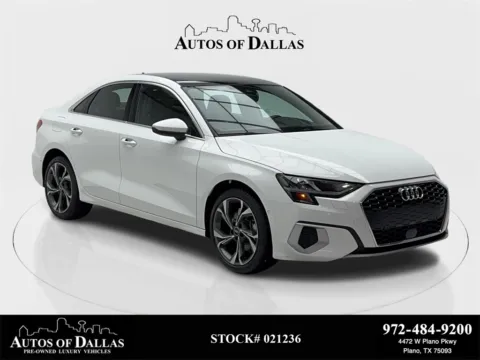 White 2022 Audi A3 40 Premium CAM,PANO,HTD STS,BLIND SPOT,18" WLS for sale in Plano, TX