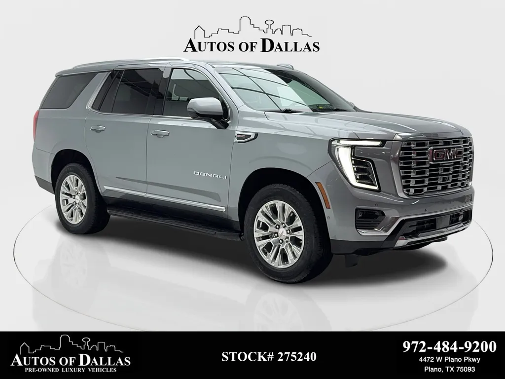 Gray 2025 GMC Yukon Denali NAV,CAM,HTD STS,BLIND SPOT,3RD ROW for sale in Plano, TX
