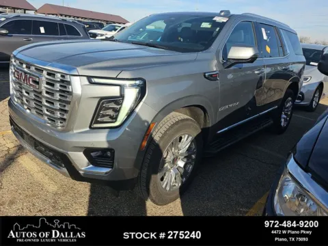 Gray 2025 GMC Yukon Denali NAV,CAM,HTD STS,BLIND SPOT,3RD ROW for sale in Plano, TX