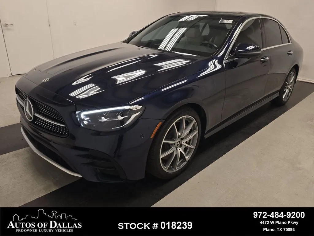 Blue 2022 Mercedes-Benz E-Class E 350 AMG SPORT,NAV,CAM,SUNROOF,BLIND SPOT for sale in Plano, TX
