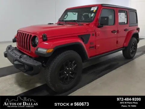 Red 2023 Jeep Wrangler NAV,CAM,PARK ASST,KEY-GO,17' WHLS for sale in Plano, TX
