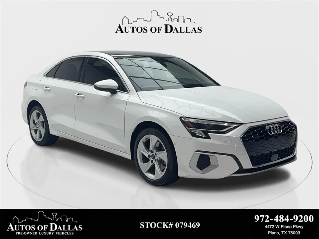 White 2024 Audi A3 40 Premium CAM,PANO,HTD STS,18" WHLS for sale in Plano, TX