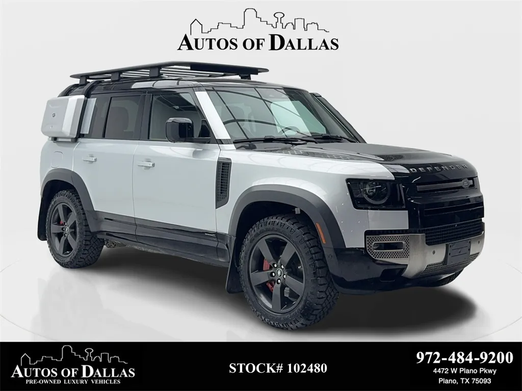 Gray 2022 Land Rover Defender 110 X NAV,CAM,PANO,CLMT STS,BLIND SPOT,20" WLS for sale in Plano, TX