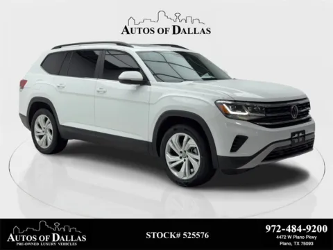 White 2023 Volkswagen Atlas 3.6L V6 SE w/Technology CAM,PANO,HTD STS,3RD ROW for sale in Plano, TX