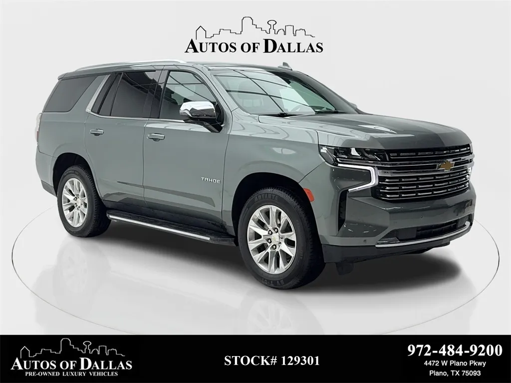 Silver 2024 Chevrolet Tahoe Premier NAV,CAM,HTD STS,BLIND SPOT,3RD ROW for sale in Plano, TX