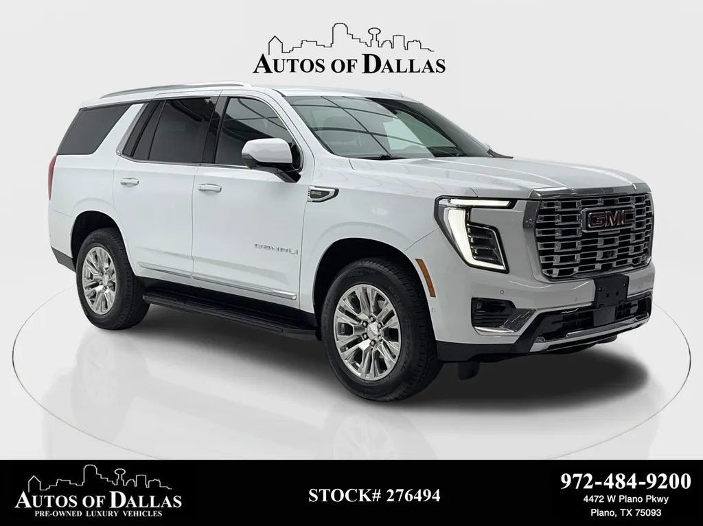 White 2025 GMC Yukon Denali NAV,CAM,HTD STS,BLIND SPOT,3RD ROW for sale in Plano, TX