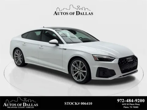 White 2025 Audi A5 Sportback 45 S line Premium CAM,SUNROOF,HTD STS,BLIND SPOT for sale in Plano, TX