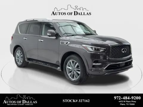 Gray 2024 INFINITI QX80 LUXE NAV,CAM,SUNROOF,HTD STS,BLIND SPOT,3RD ROW for sale in Plano, TX