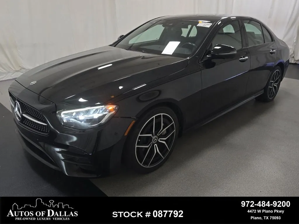 Black 2022 Mercedes-Benz E-Class E 350 AMG SPORT,NAV,CAM,SUNROOF,HTD STS,BLIND SPOT for sale in Plano, TX