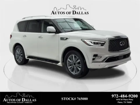 White 2024 INFINITI QX80 LUXE NAV,CAM,SUNROOF,HTD STS,BLIND SPOT,3RD ROW for sale in Plano, TX