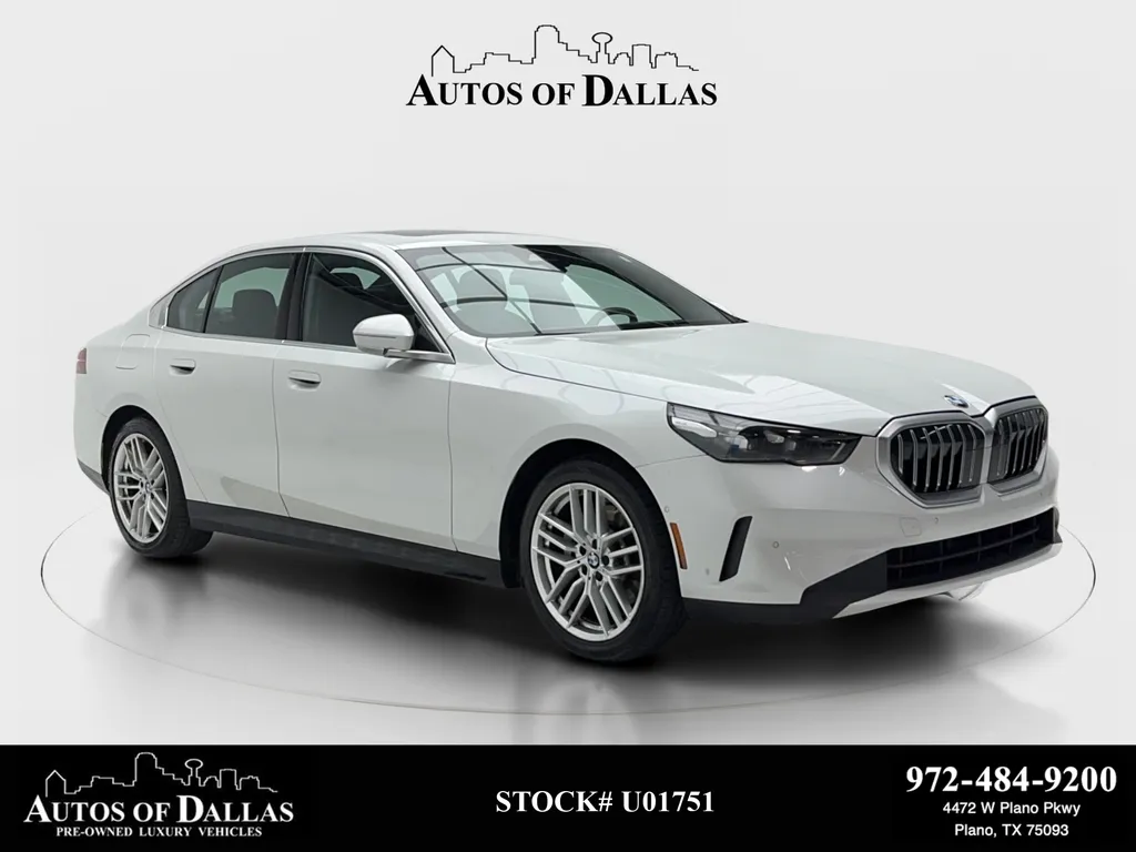 White 2025 BMW 5 Series 530i SPORT LINE,NAV,CAM,SUNROOF,HTD STS,HEADS UP for sale in Plano, TX