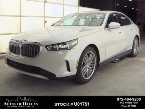 White 2025 BMW 5 Series 530i SPORT LINE,NAV,CAM,SUNROOF,HTD STS,HEADS UP for sale in Plano, TX