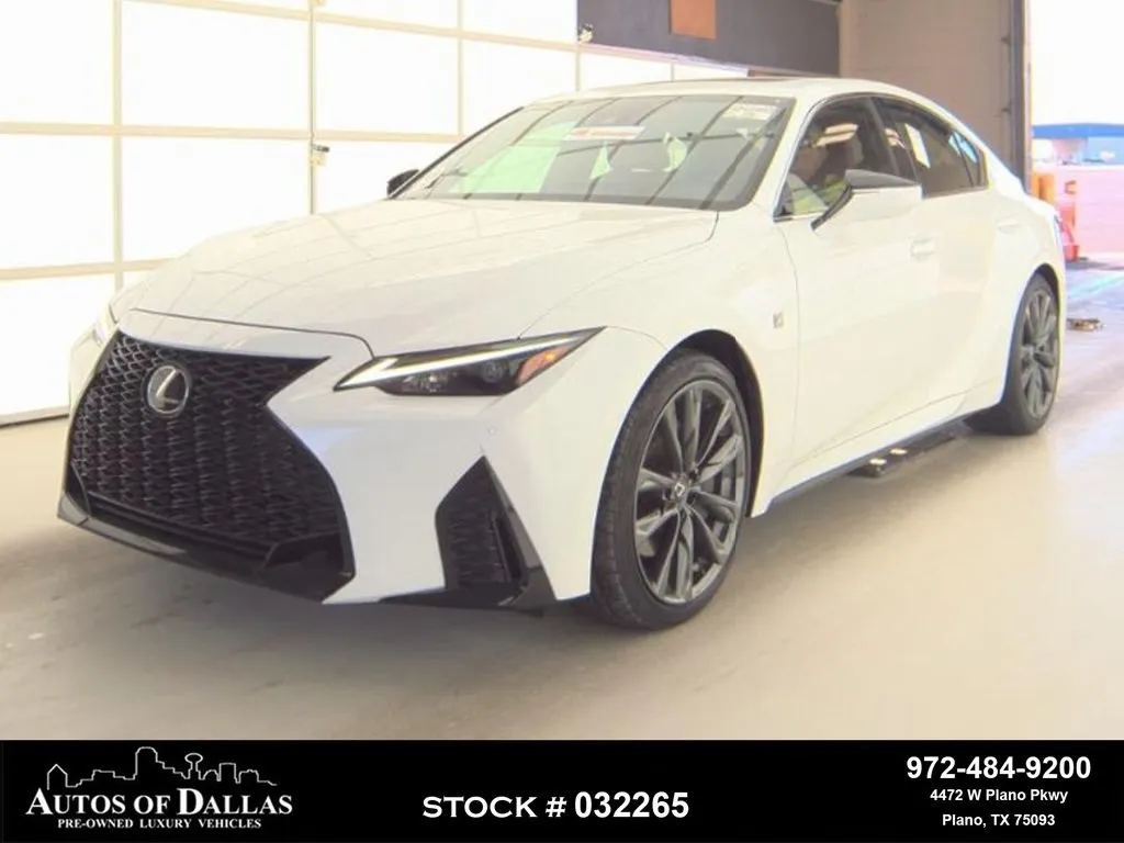 White 2023 Lexus IS 350 F SPORT CAM,SUNROOF,CLMT STS,BLIND SPOT,19" WL for sale in Plano, TX