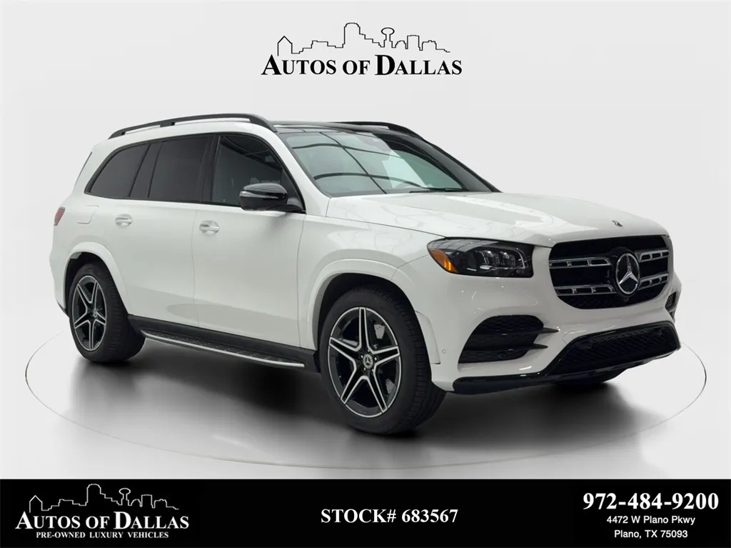 Black 2022 Mercedes-Benz GLS 450 AMG NIGHT PKG,NAV,CAM,PANO,CLMT STS,3RD RO for sale in Plano, TX