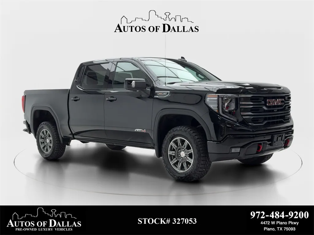 Black 2025 GMC Sierra 1500 AT4 NAV,CAM,CLMT STS,BLIND SPOT,18" WLS for sale in Plano, TX