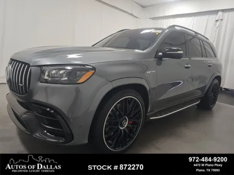 Gray 2023 Mercedes-Benz GLS 63 AMG NIGHT PKG,23" WLS,HEADS UP,3RD ROW for sale in Plano, TX