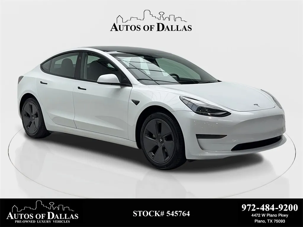 White 2023 Tesla Model 3 NAV,CAM,PANO,HTD STS,BLIND SPOT for sale in Plano, TX