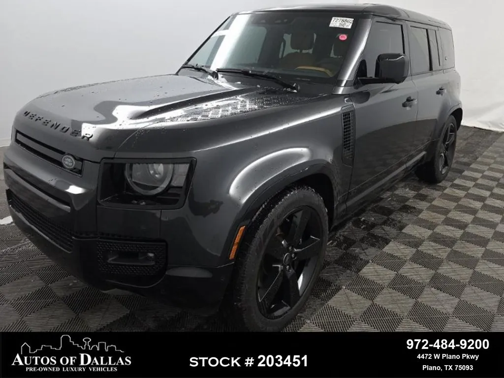 Black 2023 Land Rover Defender 110 V8 NAV,CAM,PANO,CLMT STS,HEADS UP,22" WLS for sale in Plano, TX