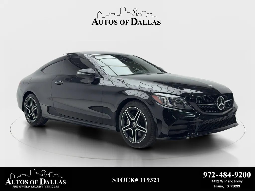Black 2023 Mercedes-Benz C-Class C 300 Coupe AMG NIGHT PKG,NAV,CAM,PANO,BLIND SPOT for sale in Plano, TX