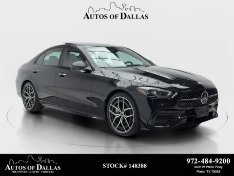 Black 2023 Mercedes-Benz C-Class C 300 AMG NIGHT PKG,NAV,CAM,PANO,CLMT STS,19" WLS for sale in Plano, TX