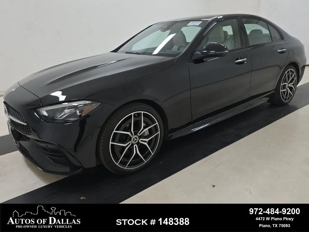 Black 2023 Mercedes-Benz C-Class C 300 AMG NIGHT PKG,NAV,CAM,PANO,CLMT STS,19" WLS for sale in Plano, TX