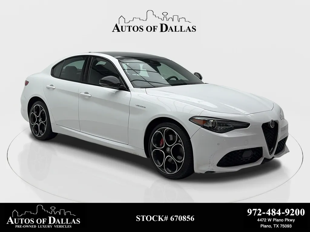 White 2023 Alfa Romeo Giulia Veloce NAV,CAM,PANO,HTD STS,BLIND SPOT,19" WLS for sale in Plano, TX