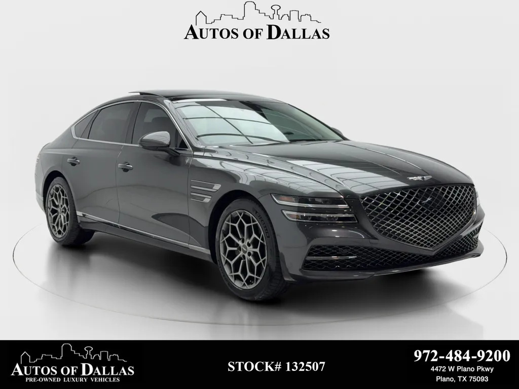 Gray 2022 Genesis G80 2.5T NAV,CAM,PANO,CLMT STS,BLIND SPOT for sale in Plano, TX