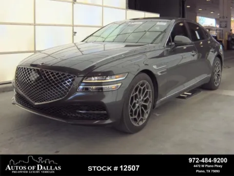 Gray 2022 Genesis G80 2.5T NAV,CAM,PANO,CLMT STS,BLIND SPOT for sale in Plano, TX