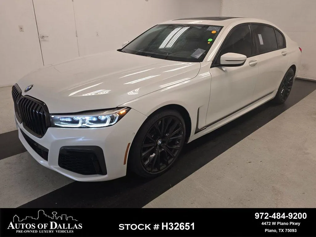 White 2022 BMW 7 Series 750i xDrive M SPORT,NAV,CAM,PANO,CLMT STS,20" M WL for sale in Plano, TX