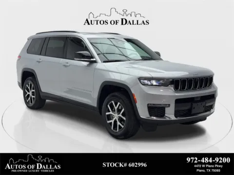 Silver 2024 Jeep Grand Cherokee L Limited NAV,CAM,PANO,HTD STS,BLIND SPOT,3RD ROW for sale in Plano, TX