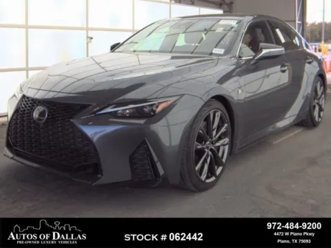Gray 2023 Lexus IS 350 F SPORT CAM,SUNROOF,CLMT STS,BLIND SPOT for sale in Plano, TX