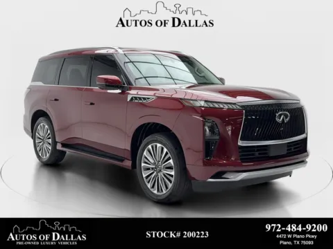 Gray 2025 INFINITI QX80 LUXE NAV,CAM,SUNROOF,HTD STS,HEADS UP,3RD ROW for sale in Plano, TX