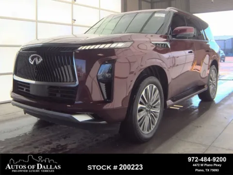 Gray 2025 INFINITI QX80 LUXE NAV,CAM,SUNROOF,HTD STS,HEADS UP,3RD ROW for sale in Plano, TX