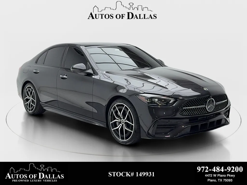 Black 2023 Mercedes-Benz C-Class C 300 AMG NIGHT PKG,NAV,CAM,PANO,CLMT STS,BLIND SP for sale in Plano, TX
